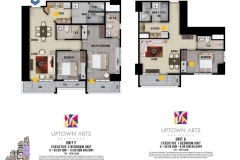 Executive Two Bedroom Unit Layout Uptown Arts Residence  Preselling Condo For Sale in Bonifacio Global City BGC